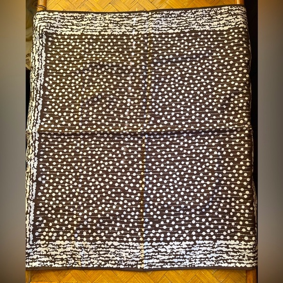 Vintage Accessories - Vintage brown & white polkadot scarf square